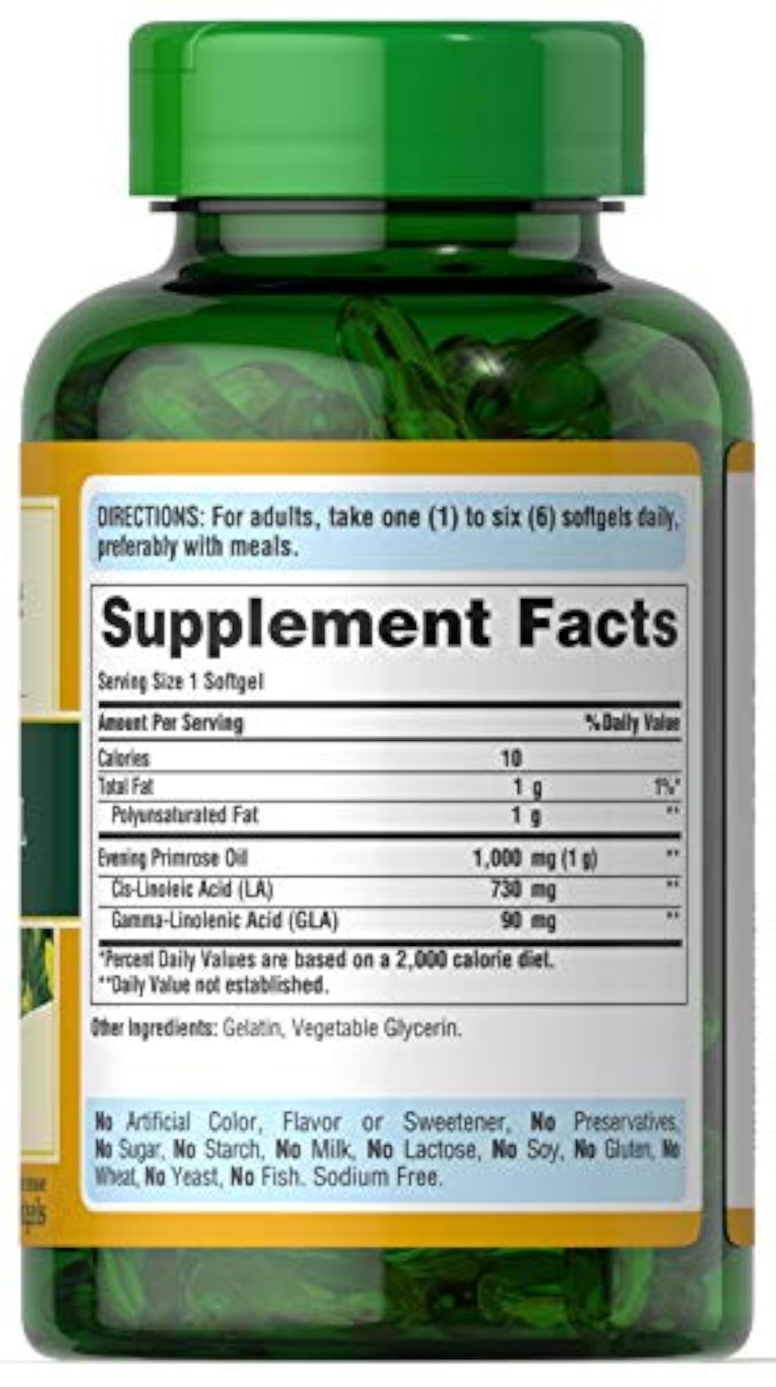 Evening Primrose 1000 mg Softgels, Natural Supplement
